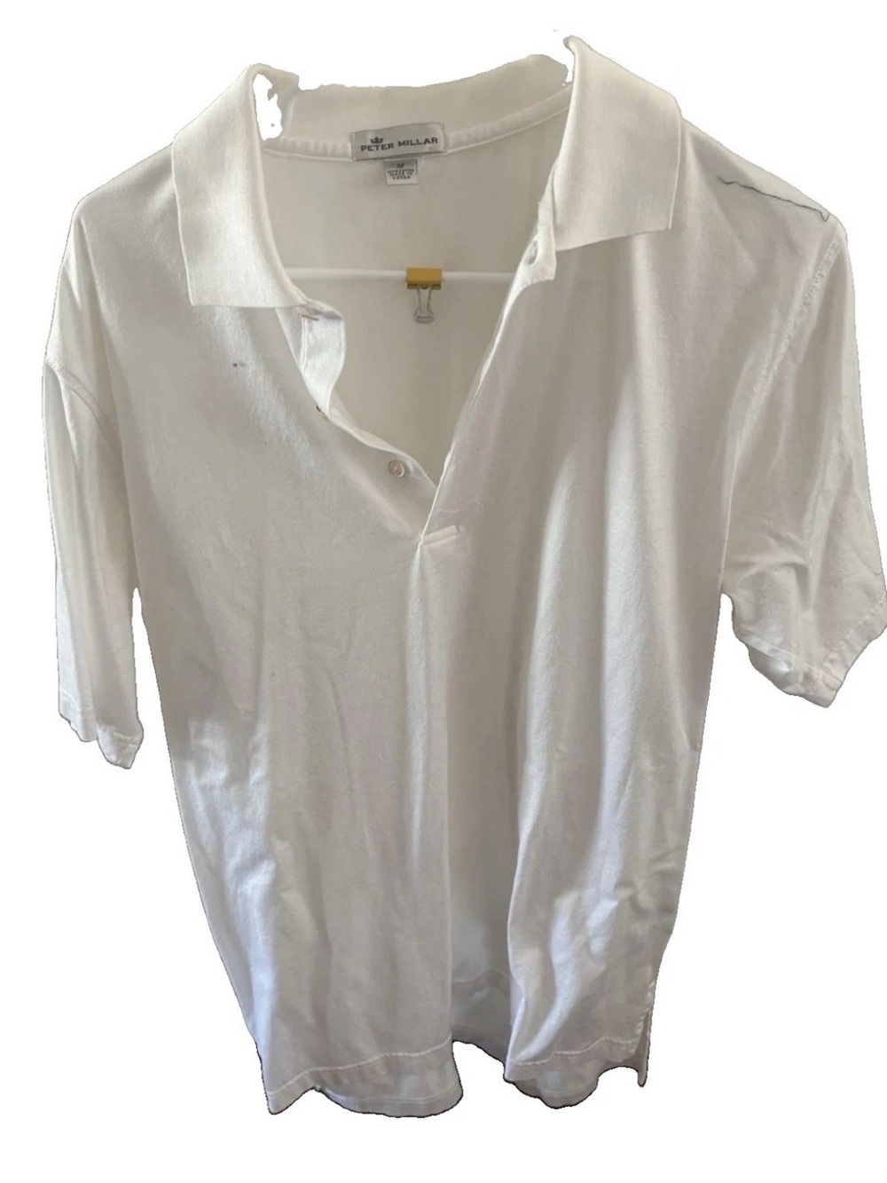 Peter Millar Men’s Short Sleeve Polo White Medium